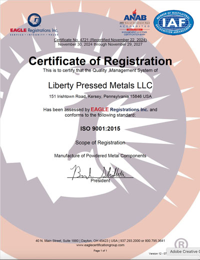 Liberty ISO Cert